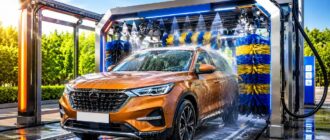 Робот-мойка автомобилей современный автоматический комплекс моет легковой автомобиль